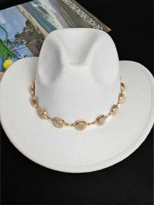 Street Hip-Hop Exaggerated Hat Decor Chain Gentleman Cowboy Hat Accessory