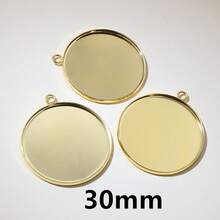 10pcs 8-30mm Inner Size Single Loop Stainless Steel Gold Color Pendant Cabochons Blank Base Tray DIY Jewelry Making Accessories Findings - Single Hanging - View 18