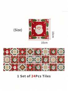 1pc 设计风格独特：将圣诞元素与瓷砖图案巧妙融合。常见的圣诞元素包括雪花、圣诞树、驯鹿、铃铛、姜饼人、圣诞袜、冬青叶等，并与几何瓷砖的线条巧妙结合。 - 彩色 - 查看 9