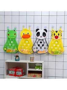 1PC Bathroom Kids Bath Toy Storage Bag , Cute Cartoon Style Wall Mounted Toy Storage Mesh Pocket, Bathroom Toiletries Storage Mesh Bag Waterproof And Drainable With Suction Cups For Firm Attachment