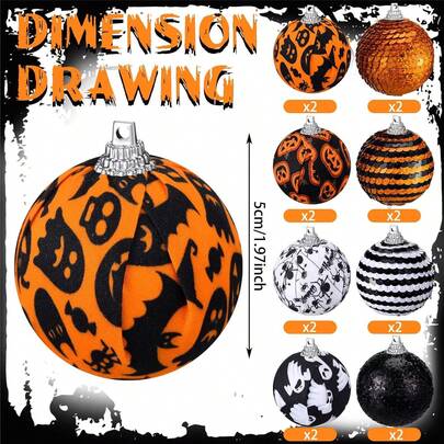 16-teiliges Halloween Holz-Dekorations-Set - Verzierungen für einen gruseligen Baum mit Kürbissen, Fledermäusen, Gespenstern & Spinnen für Party, Tisch, Kamin - flache Laser-geschnittene Herbst-Dekoration für Zuhause, Klassenzimmer, Halloween-Dorf-Ausstellung