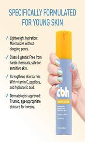TBH Kids Gentle Gel Face Wash For Kids, Preteens, And Teens With Sensitive Dry Oily Skin - Gentle Facial Cleanser And Hydrating Facewash For Girls And Boys - Sulfate Free, Paraben Free - 6 Oz - 白色 - 查看 4