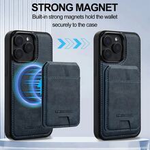 OUKNOEO 可拆卸磁吸无线充电仿皮手机壳，兼容 17 Air 16e 15 14 13 Pro Max S26 S25 Edge S24 Ultra Plus A37 A57 Pixel 10 9 8 7，带卡盒，3 个卡槽，防盗刷卡包 - 藍色 - 查看 7