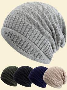 JZML 1 件男士宽松字母装饰针织帽秋季服装 - Long-JZML - 查看 11