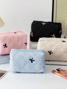 返校季新款蝴蝶结铅笔盒 – 大号，可兼作化妆包，小巧可爱，极具ins风，容量大，女孩文具收纳包，学习用品 - 彩色 - 查看 2