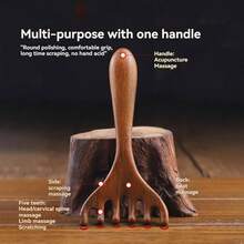 NEFOUME Natürlicher Sandelholz Massagekamm | Antistatisch | Kammzähne Massage + Gua Sha Schaben | Simulierte Doppelfinger-Augenmassage | Ergonomischer rutschfester Griff | Geeignet für Kopf, Nacken, Schulter, Beine und mehr Bereiche, Haare, Haarpflege, Schule, Rückkehr zur Schule, Reisen, Reiseaccessoires, Haushaltsartikel, Spa, Massagetool, Massage, Massagegerät, Spa - Braun - Übersicht 8