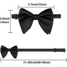 Oversize Velvet Pre-Tied Bow Tie For Men Solid Color Formal Tuxedo Accessory Adjustable Fit - 056-maroon(velvet) - View 6