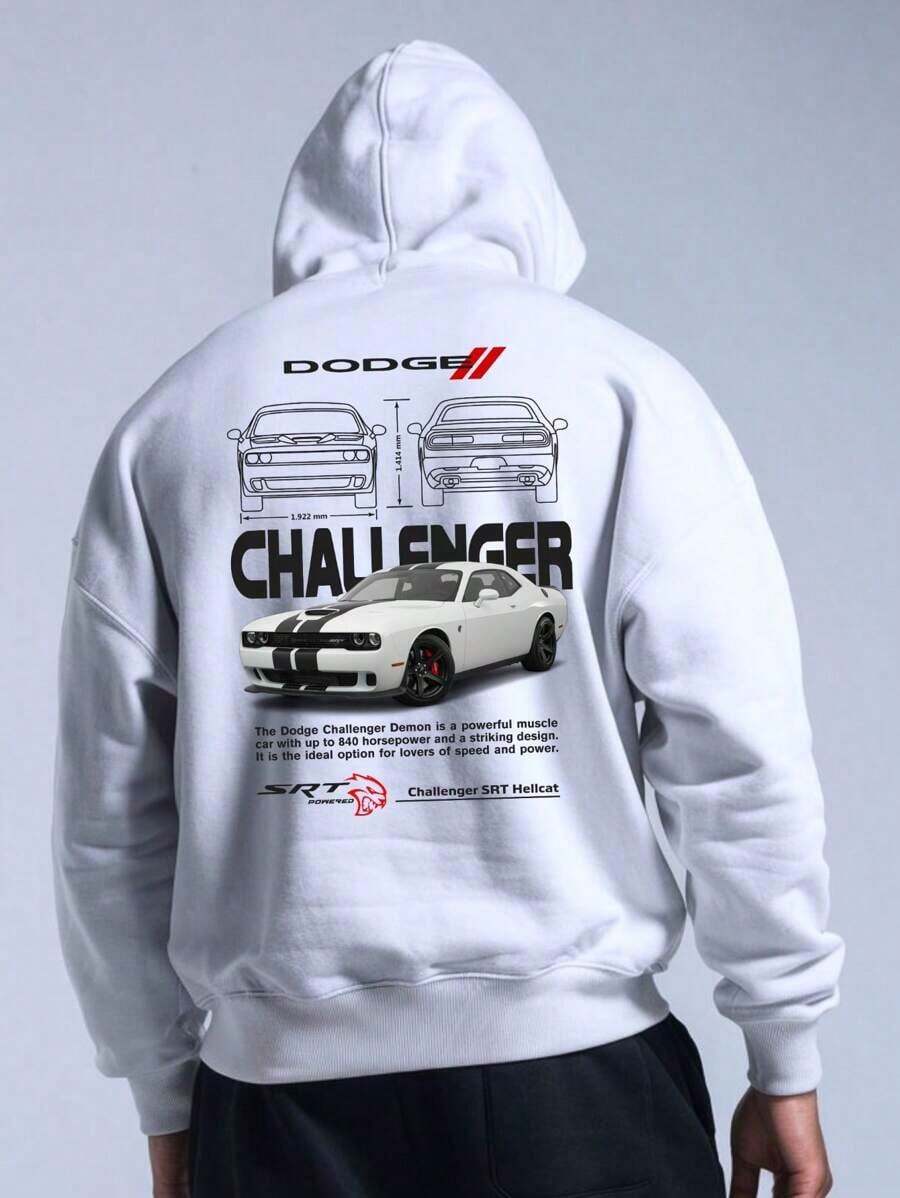 Sudadera para hombre tipo hoodie diseño CHALLENGER - Blanco - Ver 1
