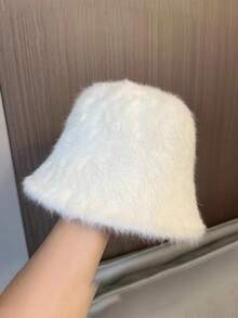 1 件女士蓬松渔夫帽，百搭休闲渔夫帽，简约设计，适合日常穿着冬季服装秋季 - 黑色 - 查看 10