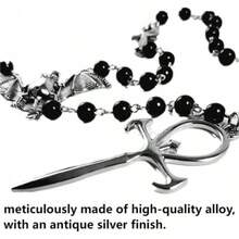 Ankh Cross Bat Necklace Religious Grunge Gothic Vampire Black Long Rosary Beaded Ancient Egyptian Necklace For Women2025 - 1 - Xem 6