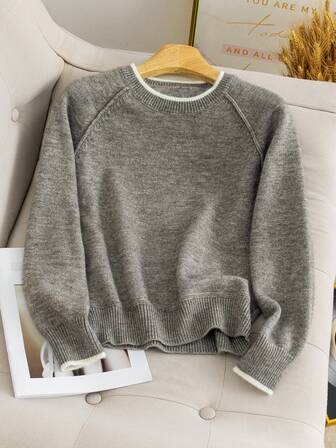 Loose Cozy Knit Sweater, Warm Base Layer For Autumn/Winter