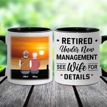 1 pieza Taza con diseño personalizado del nombre de jubilación, taza de texto personalizado, taza de café personalizada, taza de familia personalizada, crea tu propia taza, taza personalizada con nombre para café, regalo de recuerdo de jubilación, regalo para mejor amigo, regalo de jubilación para mamá/papá/abuelo/colega/amigo