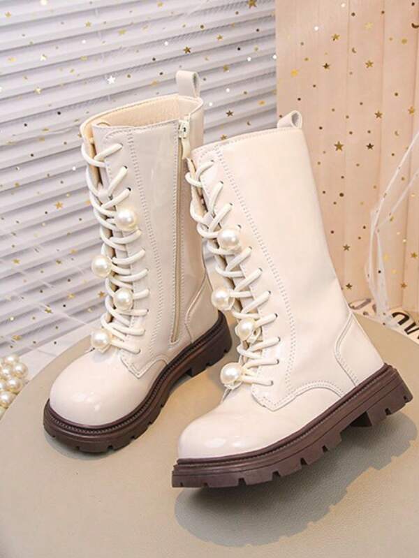 Botas altas hasta el muslo de estilo plano para niñas, 2025 Nuevos modelos de botas de montar versátiles, dulces y cálidas