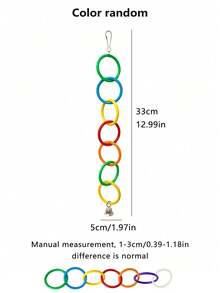 1 szt. Wielokolorowa zabawka wspinaczkowa dla papugi, z kolorowymi pierścieniami - wytrzymały plastikowy hamak, odpowiedni do żucia i zabawy, idealny dla małych papug i ptaków, zabawka dla papugi