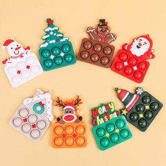 1/4/8 件随机卡通圣诞主题装饰吊坠，适合圣诞派对礼物