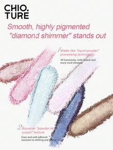 CHIOTURE 四色闪亮眼影盘，带有碎钻般的闪亮波浪，持久的光泽，显色度高，易于涂抹，非常适合万圣节和晚间活动 - 01 Liquid Gold Runway - 查看 4