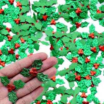 20 件圣诞树叶装饰 - 涤纶 DIY 工艺用品，适合节日家居和派对装饰，最适合圣诞节