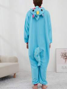 Men Funny Animal One-Piece Pajamas With Pockets And Hood, Machine Washable, Perfect For Christmas Or Casual House Wear, Unisex Funny Pajamas, Can Be Worn Outside.