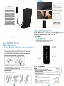 Masajeador de piernas con compresión de aire, botas de compresión para masajear pies, pantorrillas, muslos y rodillas, regalo recuperación para papá, mamá, hombres y mujeres en Navidad, Día de la Madre, Día del Padre. Masajeador de compresión de aire para pies, piernas, pantorrillas, muslos y rodillas. Útil para varices, fatiga muscular, calambres, hinchazón y edema.