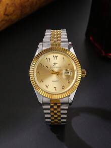 RICECGO 男士经典石英表，圆形表盘带日期显示，不锈钢表带，适合日常佩戴，是生日和商务人士的理想礼物。 - 彩色 - 查看 15