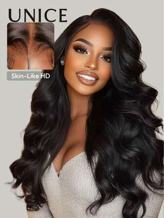  Peruker 100 % Äkta Hår Blendaway™ HD Lace Trueskin™ Base Bye-Bye Cap™ Peruk Med Dragsko Förstylad Förklippt Förplockad Förblekt 13x4 Frontal Osynlig Lace Front Body Wave Svarta Peruker För Kvinnor Unice Hair
