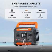 FF Flashfish Flashfish P66 Portable Power Station 300W&Foldable Solar Panel, Lightweight Li-Ion Battery Bank With AC/USB/DC Outputs, 230.88Wh Solar Generator For Camping, 18V/60W Portable Solar Charger Charge For Portable Power Station,Home Emergencies & Outdoor Trips - cam đen - Xem 2