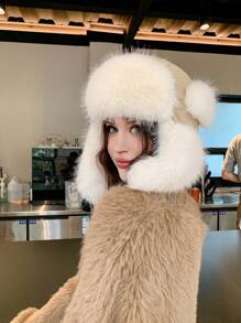 قبعة نسائية من نوع Trapper بألوان متباينة، محبوكة بسمك مناسب للطقس العادي والأنيق، متعددة الاستخدامات مناسبة للخارج والتزلج والدراجات والسفر والحفلات والاستخدام اليومي في فصلي الخريف والشتاء