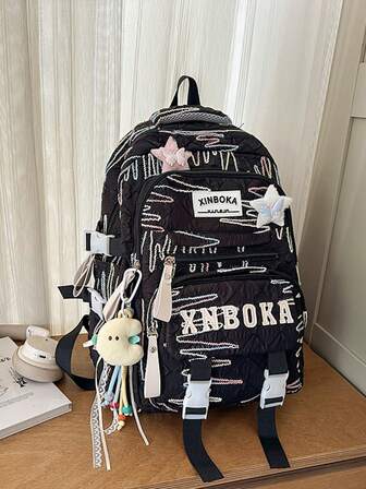 Back To School Cute Backpack, Multi-Compartment, Lightweight & High Capacity For Middle/High School Students