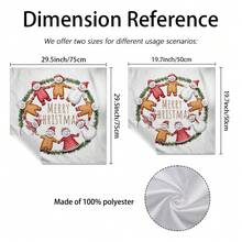 1 pezzo Telo da tarocchi decorativo con stampa di pupazzo di neve e omino di pan di zenzero, realizzato in tessuto di poliestere, ideale per la divinazione. Adatto per Natale e altre occasioni, può essere utilizzato come tovaglia o telo rituale.