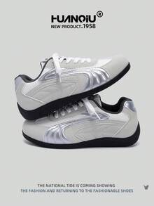 HUANQIU 2025新款男鞋男士滑板鞋一双时尚休闲透气高帮居家办公户外运动鞋多功能轻便舒适德迅鞋赛车鞋休闲鞋休闲鞋跑步鞋灰色四季鞋