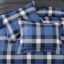 King Comforter Set, Classic Red Black Plaid-Piece Bedding Set, Farmhouse Lightweight All-Season Bed In A Bag With Sheets, Pillowcases & Shams, Home Decor - Xanh chàm - Xem 6