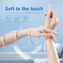 1/3 件 3.3 英尺/6.6 英尺 Type-C 转 Lightning 快速充电线，兼容 Apple 14 13 12 11 Pro Max XR XS X 8 7 6 Plus SE iPad Mini Nan MFi 认证 - 白色 - 查看 4