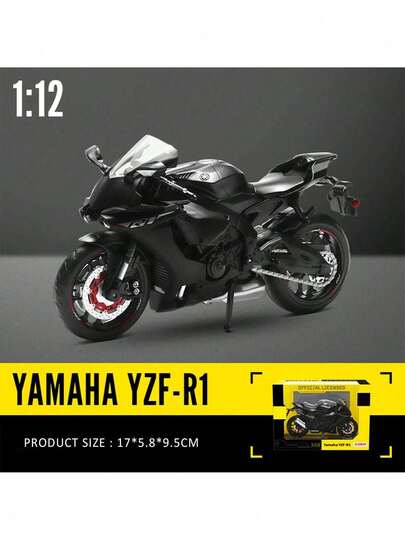 Burago 1:12 scară Yamaha YZF-R1 motocicletă turnată sub presiune model miniatură colecție jucărie mașină desktop ornamente cu bază de afișare cadou perfect pentru copii bărbați