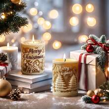 Moules en silicone thème de Noël - Moules en silicone pour sapin de Noël, renne, bonhomme en pain d'épices, moules en forme de cylindre de Noël DIY amusants pour résine, projets artistiques, moules à savon, moules de pierre d'aromathérapie cylindrique DIY Décoration, blanc, outil d'artisanat pour la fabrication de bougies 1 pièce Décorations de Noël Pyjamas de Noël Cadeaux de Noël Décoration de Noël