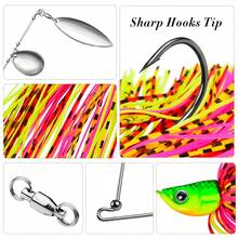 20g Fishing Lure, Hard Metal Spinner Lure Set, Suitable For Bass, Trout, Salmon, Freshwater & Saltwater, 5 Colors Tassel Beard Alloy Lure