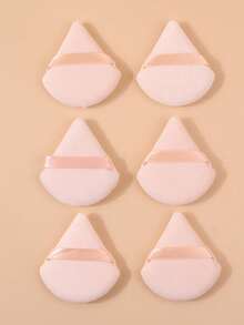6个杏色粉扑，三角形化妆海绵，超柔软干湿两用定妆粉扑，便携化妆工具 - 杏色 - 查看 5