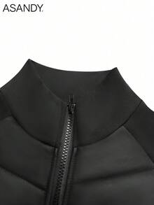 ASANDY 女士秋冬轻薄保暖修身时尚羽绒服 休闲黑色 - 黑色 - 查看 6