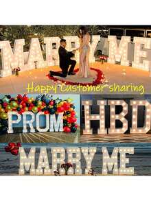 3FT Marquee Light Up Letters, Large Marquee Letters, Mosaic Balloon Frame Letter Big Letter For Engagement Wedding Decorations Birthday Party Backdrop Decor, Balloon Arch Kit - 字母V - 查看 7