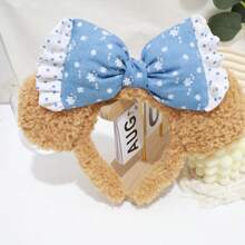 1 件新款毛绒熊头带，女士卡通日常化妆面膜洗脸运动头带，动物优雅可爱休闲街头派对涤纶头带，四季适用，发带，发箍头带 - 毛絨小熊髮箍 - 查看 18