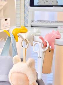 1/3 件可爱猫形桌边挂钩 - 适用于办公桌的线架收纳架、包包挂钩、钥匙扣、创意桌面手提包挂钩，适用于餐厅、咖啡馆、学校 | 装饰挂钩 | 桌面装饰 | 返校用品