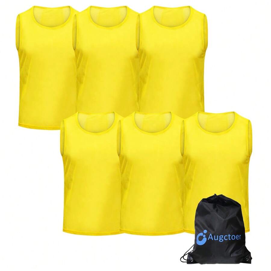 6/12 Pcs Scrimmage Team Practice Vests Mesh Sports Pinnies Soccer Training Basketball Soccer Jerseys