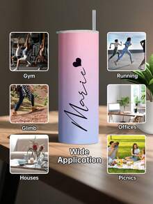 Personalized Name Tumblers With Straw And Lid,Customizable  20oz Stainless Steel Insulated Tumbler  Colorfu  And Text,Personalized Bridesmaid Gifts,Valentine's Day, Unique Birthdays And Holidays Gifts. - Phong cách 6 - Xem 7