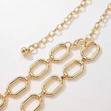 Plus Size Bohemian Vintage Floral Waist Chain - Gold - View 3