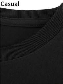 Camiseta Esencial de Navidad de Jesús, Camiseta Negra para Fiestas de Navidad y Atuendo Casual, Perfecta para Actividades Festivas para Reuniones Familiares, Nochebuena, Año Nuevo, Ropa Festiva, Ropa de Temporada, Top de Manga Corta, Diseño Festivo - Negro - Ver 4