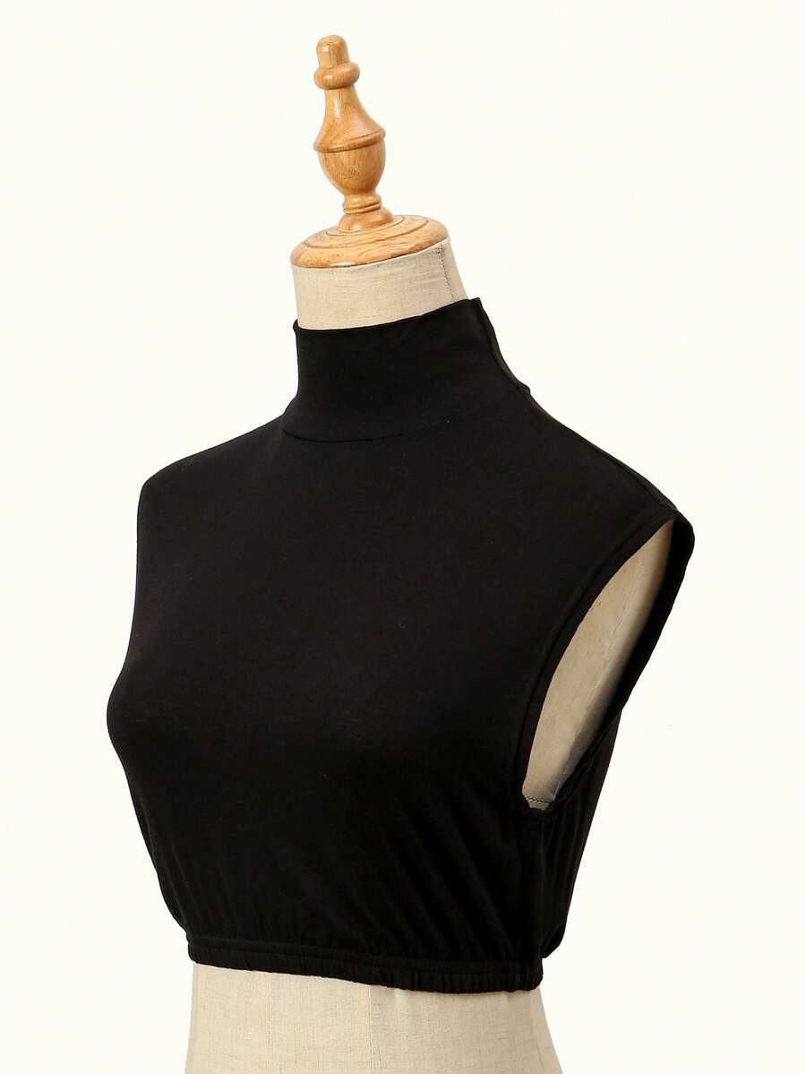 1pc Women's Solid Color Mock Neck Dickey, Shoulder Cover, Modesty Panel, Shrug, Casual Versatile Style, Multiple Colors Available For Daily Wear