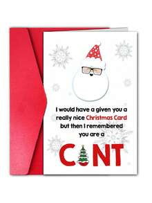 1 张有趣的圣诞贺卡，带信封、模仿圣诞老人眼镜和雪花设计，“最伟大的礼物”空白内页贺卡，适合节日礼物 - 彩色 - 查看 11