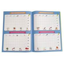 Lachilly Livro de exercícios para traçar o alfabeto e os números árabes, caderno de exercícios de escrita para crianças em idade pré-escolar, livros de treinamento de escrita do alfabeto infantil 123, material didático