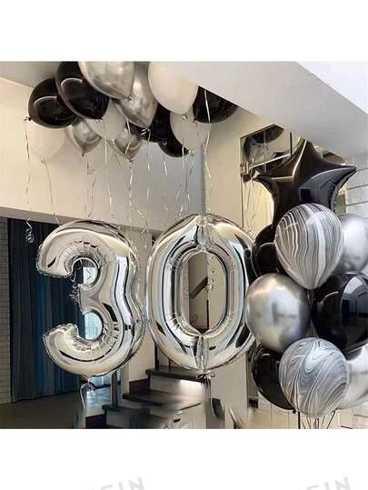 1pc 32-Inch Black Number Balloon, Birthday, Wedding, Anniversary, Holiday Decoration, Party Balloon; 32-Inch Super Large Helium Foil Number Balloon For Birthday, Wedding, Party; Foil Polyester Thin Film Party, Wedding, Bachelorette, Birthday, Bride, Anniversary Celebration Decoration