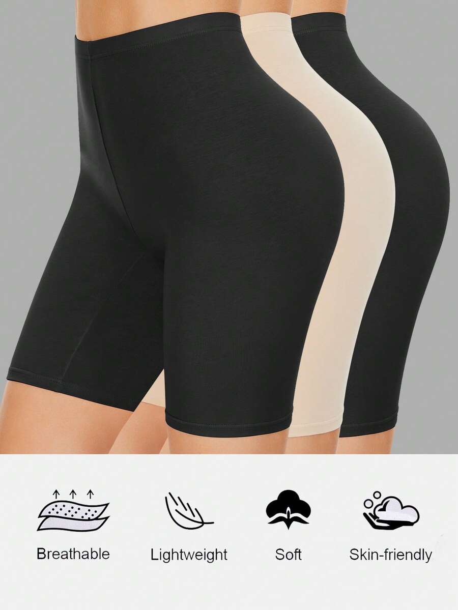 3条装女士无痕三角裤，女士平角内裤，防摩擦短裤，适合搭配连衣裙或骑行裤