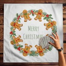 1 pezzo Telo da tarocchi decorativo con stampa di pupazzo di neve e omino di pan di zenzero, realizzato in tessuto di poliestere, ideale per la divinazione. Adatto per Natale e altre occasioni, può essere utilizzato come tovaglia o telo rituale.